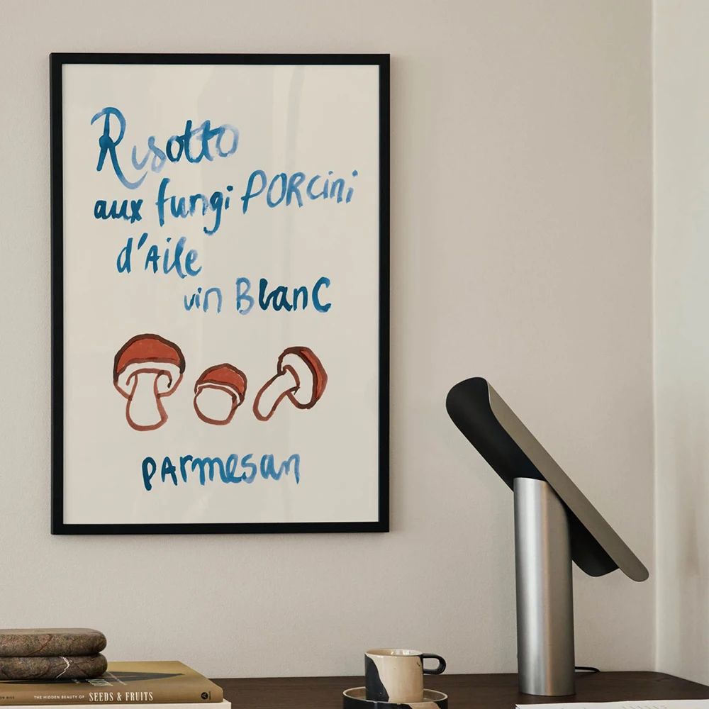 1pc frameless Canvas Painting Food Breakfast Club Posters Risotto Porcini Croissant Prints Canvas Painting Fun Cafe Poster Wall