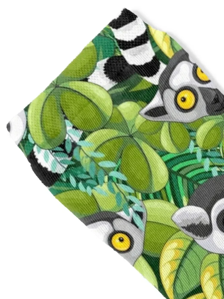 Lemurs in Madagascar Rainforest Socks Run essential Men's Socks Women's