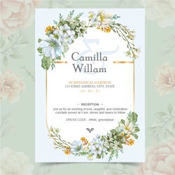 20/100Pc Personalized Wedding Invitations Custom Wedding Invitations Picture Flower Preservation Wedding Invitations