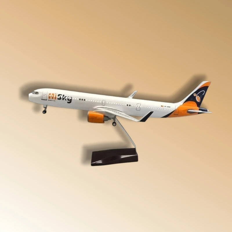 47 cm Romanian StarXing A321-NEO 1/80 Scale Die-Cast Resin Model with Wooden Base and Landing Gear Collector's Grade Display Pie