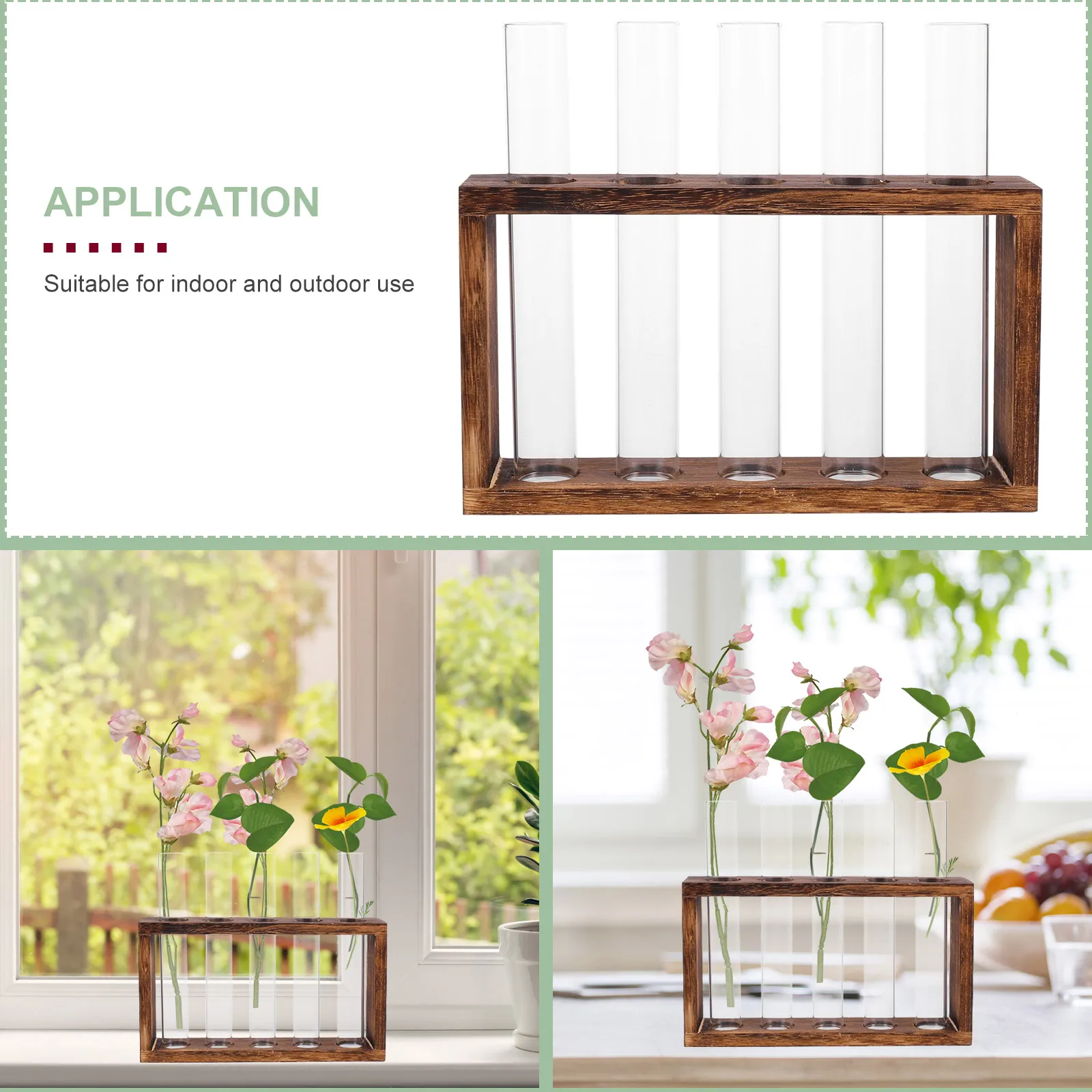 

Round Mouth Test Tube Vase Transparent Glass Planter Hydroponic Container Visible Water Level Smooth Design For Home Decoration