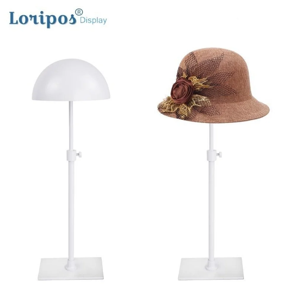 Żelazny uchwyt na kapelusz z peruką Stojak z regulowaną wysokością Wyświetlacz stołowy na metalową czapkę