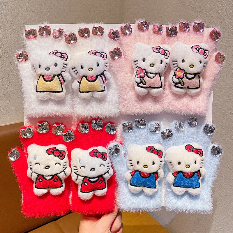 

1PCS for Hello Kitty Gloves Winter Warm Lined Thick Glove Windproof Cold Proof Outdoor Glove Kids Christmas