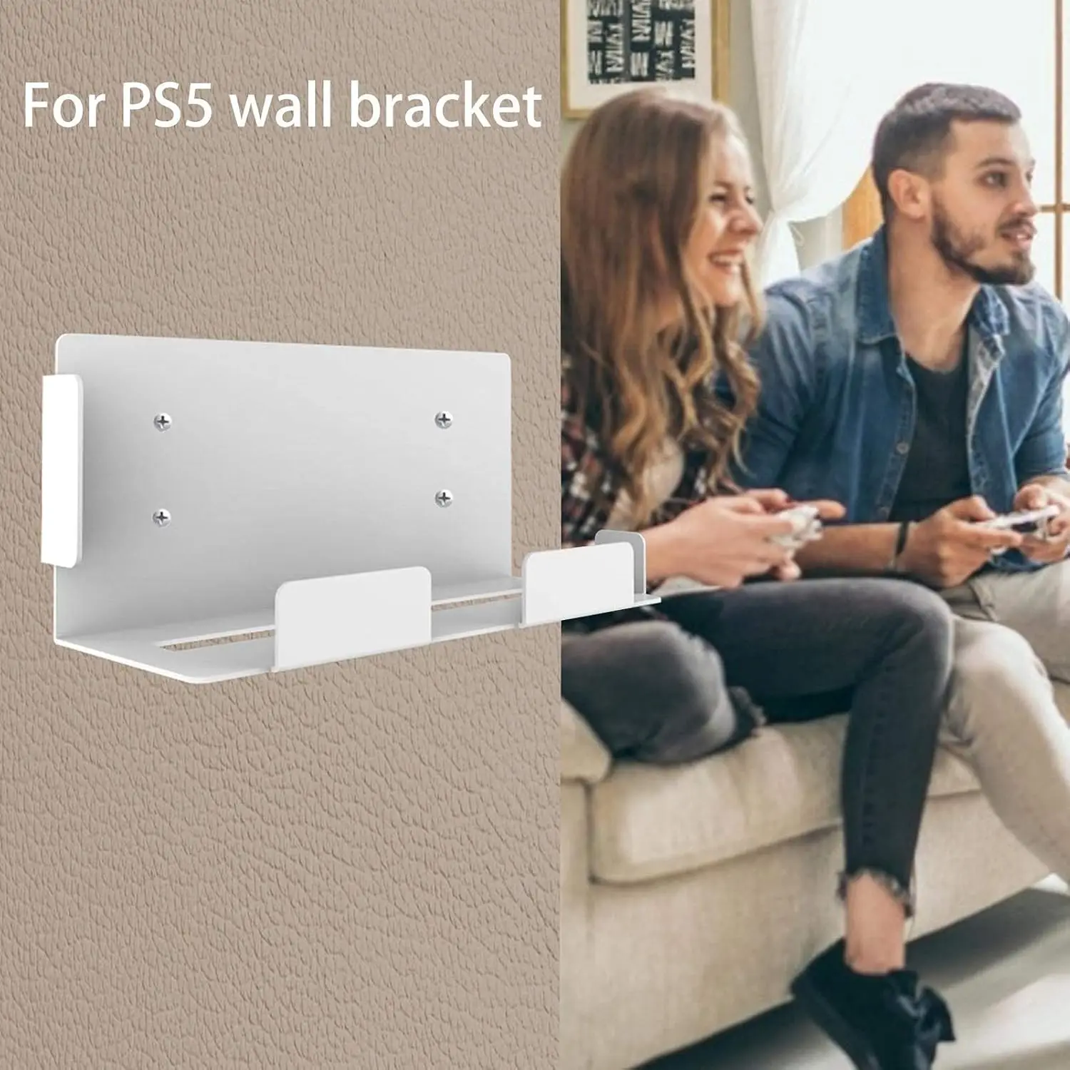 1 صفقات يدوية - مجموعة حامل شماعات لرف تخزين مثبت على الحائط لمضيف PS5