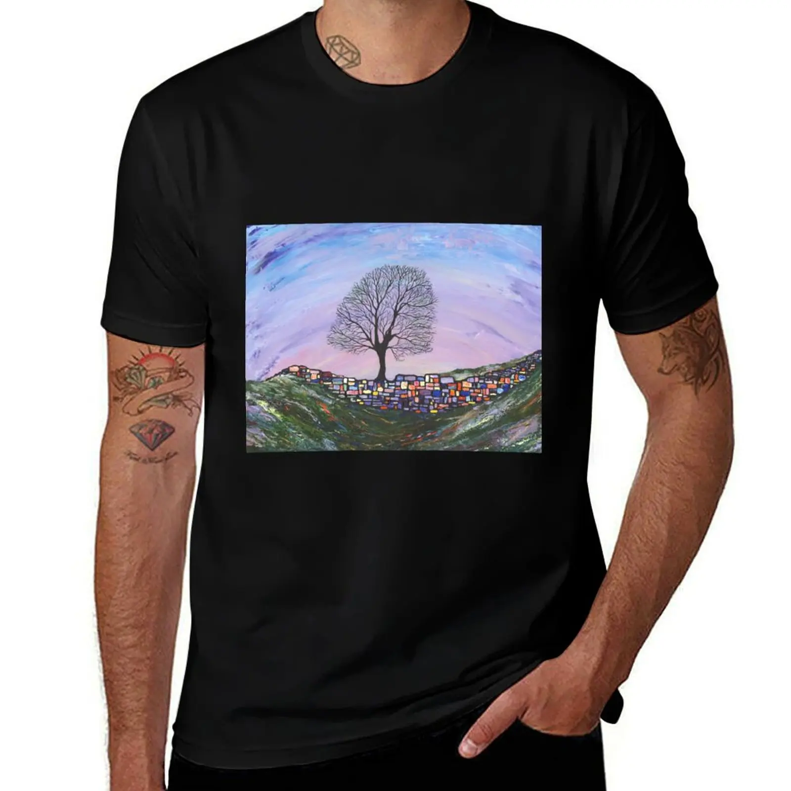 Sycamore Gap- Hadrians Wall T-Shirt Urban Casual Loose Fit Tee T-Shirt