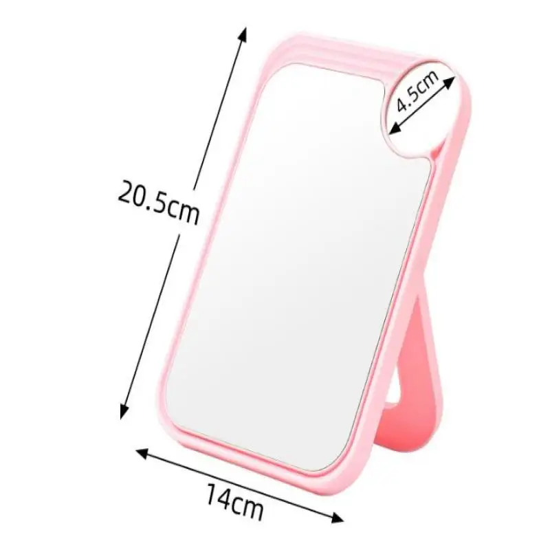 Quadratischer Schminkspiegel mit Lupe, hochauflösender, zusammenklappbarer Desktop-Schminkspiegel, mehrfarbiger tragbarer Schminkspiegel