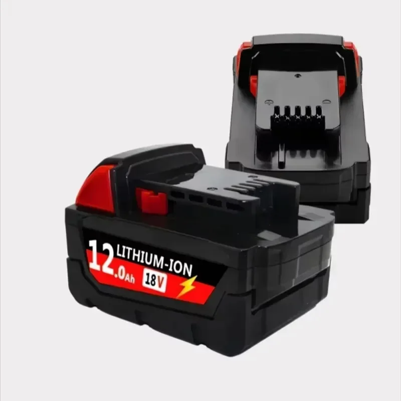 Baterias recarregáveis para milwaukee m18b5 xc bateria de íon de lítio 18v 12.0ah carregador de bateria para milwaukee m18 12v ~ 18v