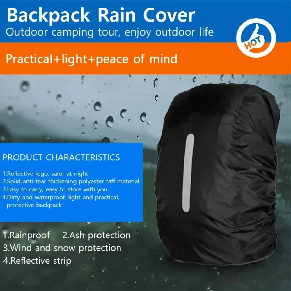 2025 New Backpack Rain Cover 20-70L Outdoor Camping Hiking Mountaineering Dust Backpack Bag Waterproof Rain Cap Cover