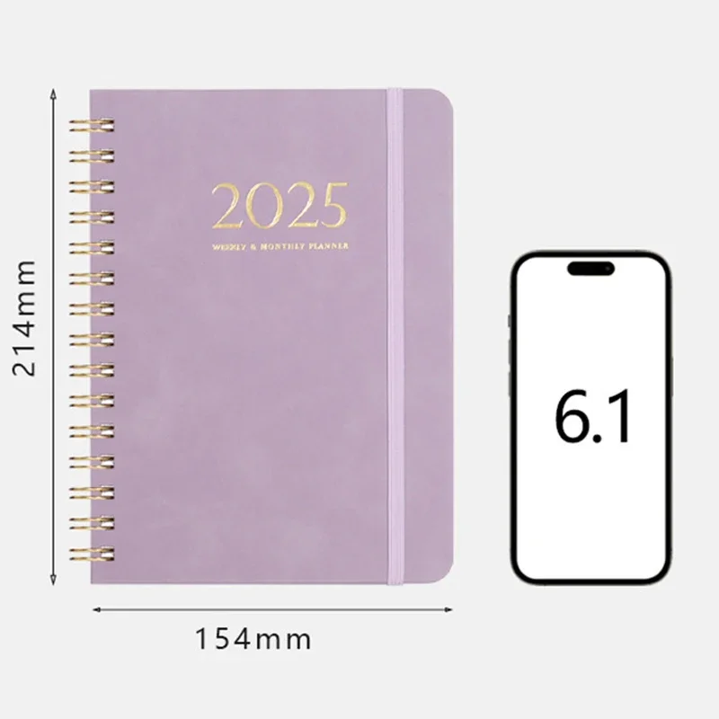 Weekly Notebook 140 Pages Notebook Diary 2025 Plan Schedule Strapped Notebook Calendar (2025.1-2025.12)