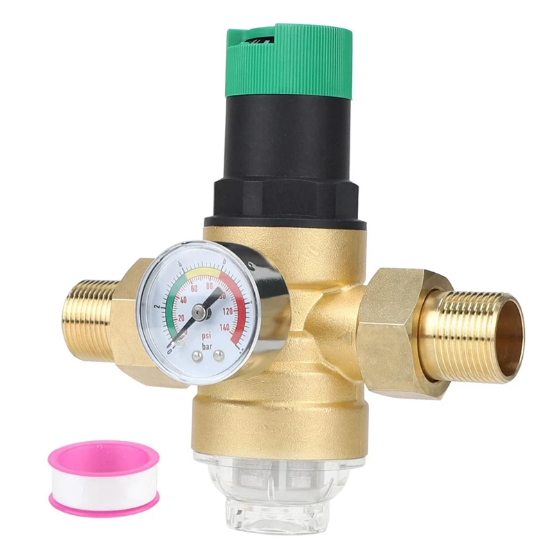 

Pressure Regulator Water With Pressure Gauge Water And Screen Filter 3/4 Inch DN20 Pressure Regulator