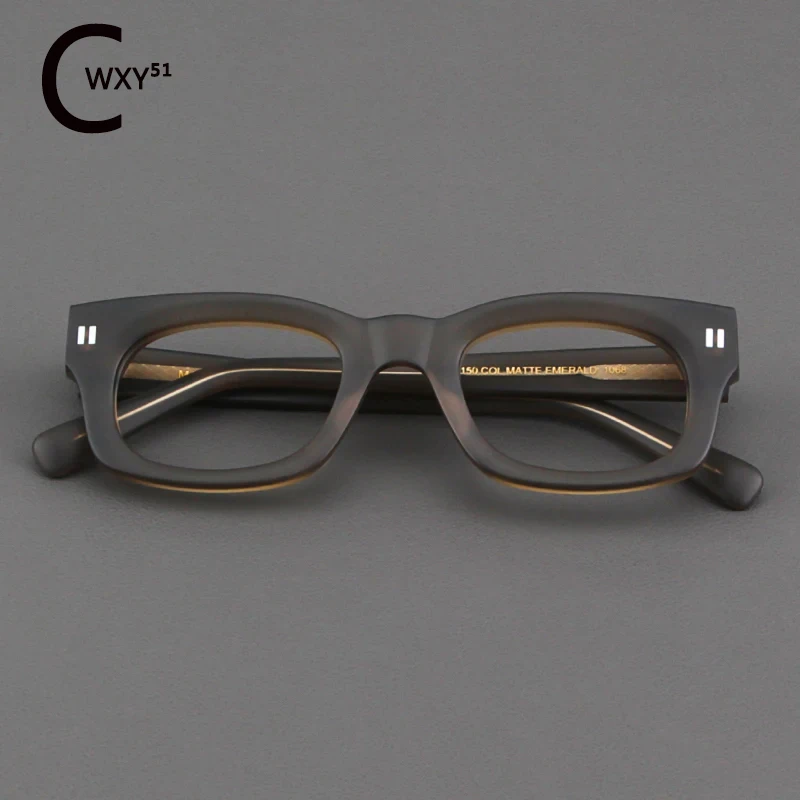 

Fashion Men's Acetate Glasses Frame Vintage Wide Edge Oval Matte Thick Frame Can Be Paired with Myopic Optical Glasses for Women