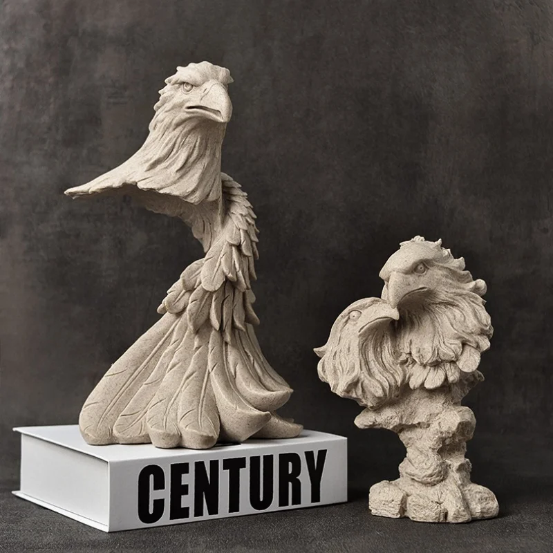 Resin Handicraft Golden Bird Eagle Artificial Animal Sculpture Golden Eagle Statue Falcon Decorative Figurines Home Decoration view 5