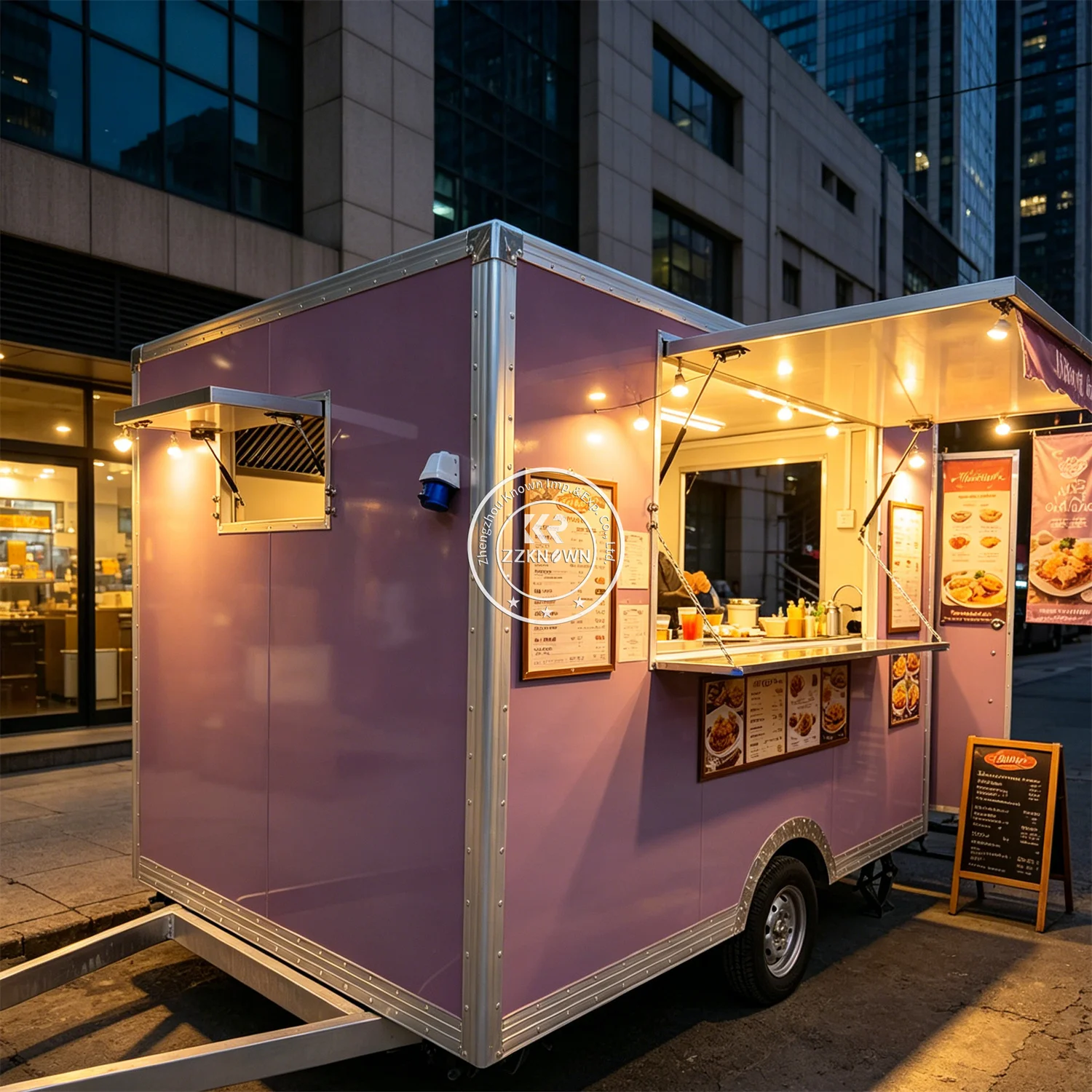 

Mobile Fast Food Trailer Cart Commercial Ice Cream Dessert Truck Hot Dog Snack Pizza BBQ Cart Food Truck With Full Kitchen