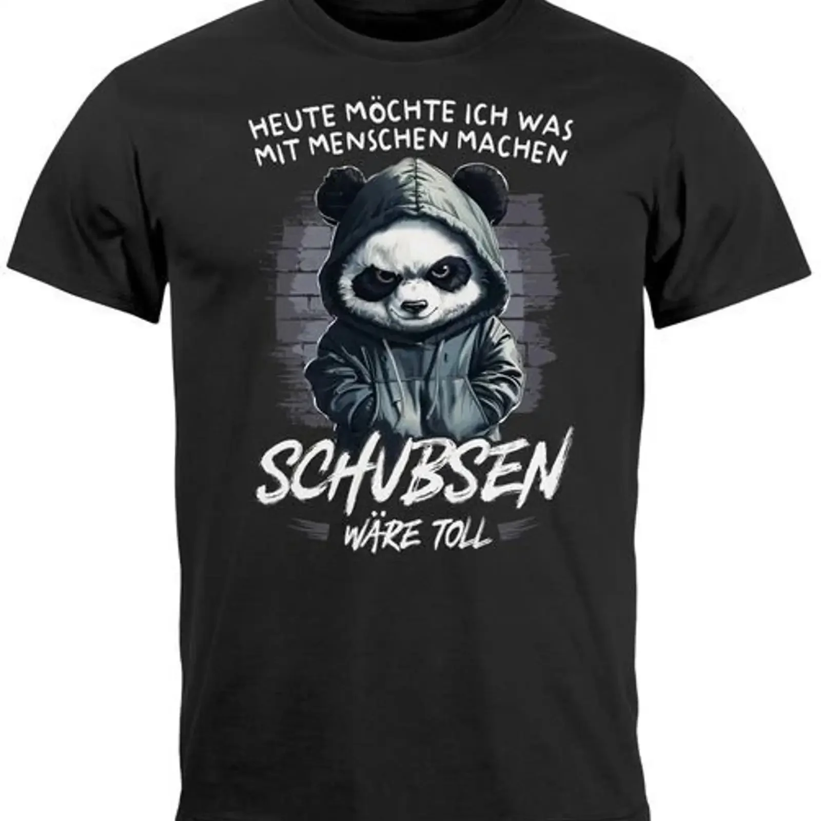 Herren T Shirt Heute möchte ich was mit Menschen machen Schubsen wäre toll vintage Washed Slightly Stretched designer clothes