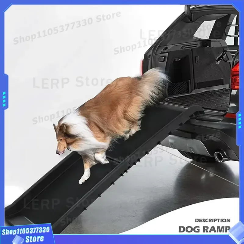 Portable Folding Pet Ramp for Car Truck SUV Lightweight Durable Dog Stairs Vehicle Access Ladder for Small Medium Large Pets