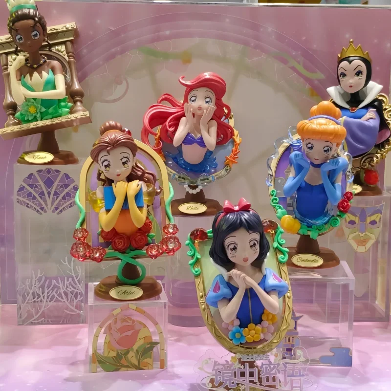 Disney Princess Mirror Secret Series Box Ariel Cinderella Aurora Snow White Jasmine Doll Toy Birthday Gifts