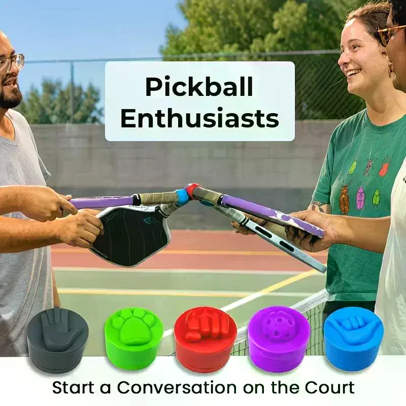 5pcs Pickleball Paddle Tail Silicone Cap Additions Universal End Caps Reusable Anti-Slip Shock-Absorbing Protective Cover