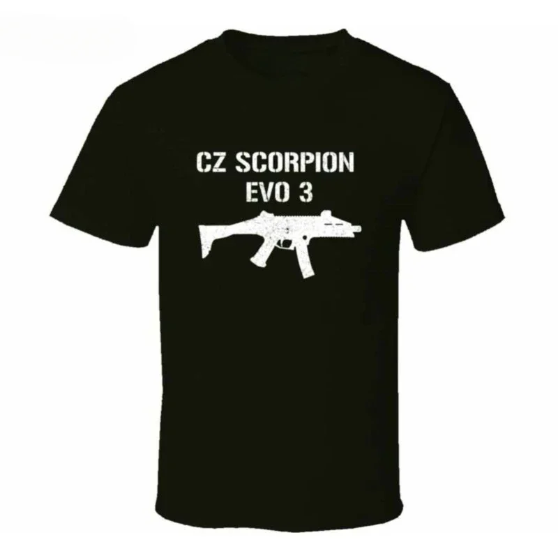 very Popular Style Men Slim Fit Movie T-Shirt DY Summer Cz Scorpion Evo 3 Submachine Gun Military Distressed T Shirt