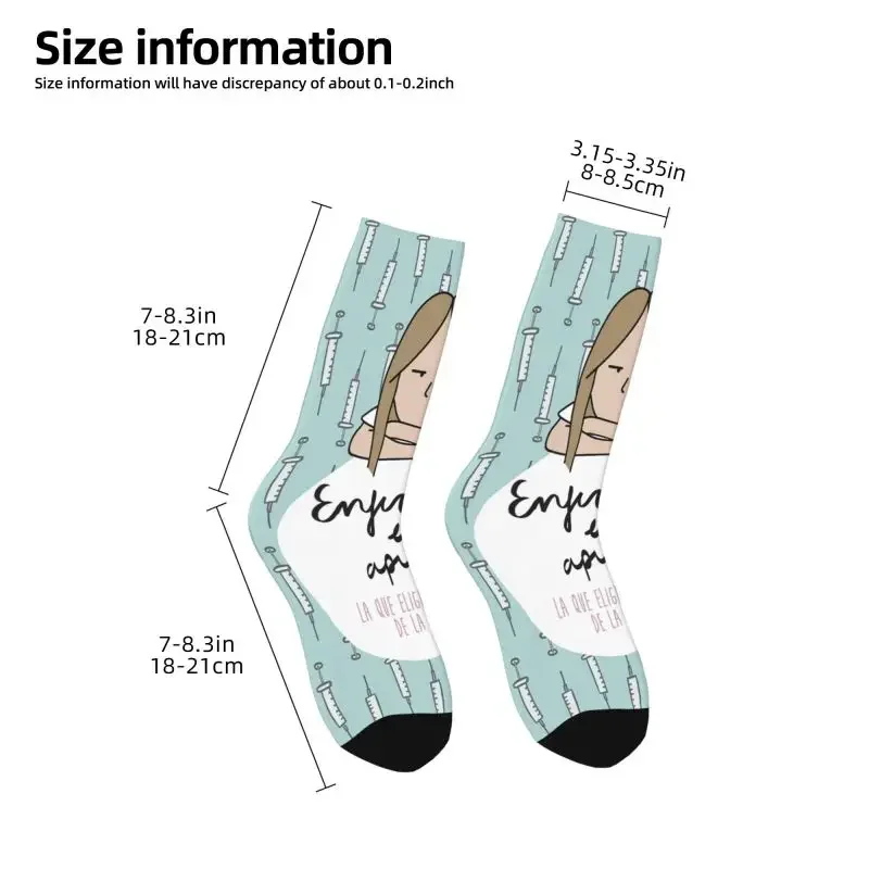 Enfermera En Apuros Doctor Nurse Medical Men's Fashion Crew Socks Unisex Cool 3D Printed Crazy Dress Socks