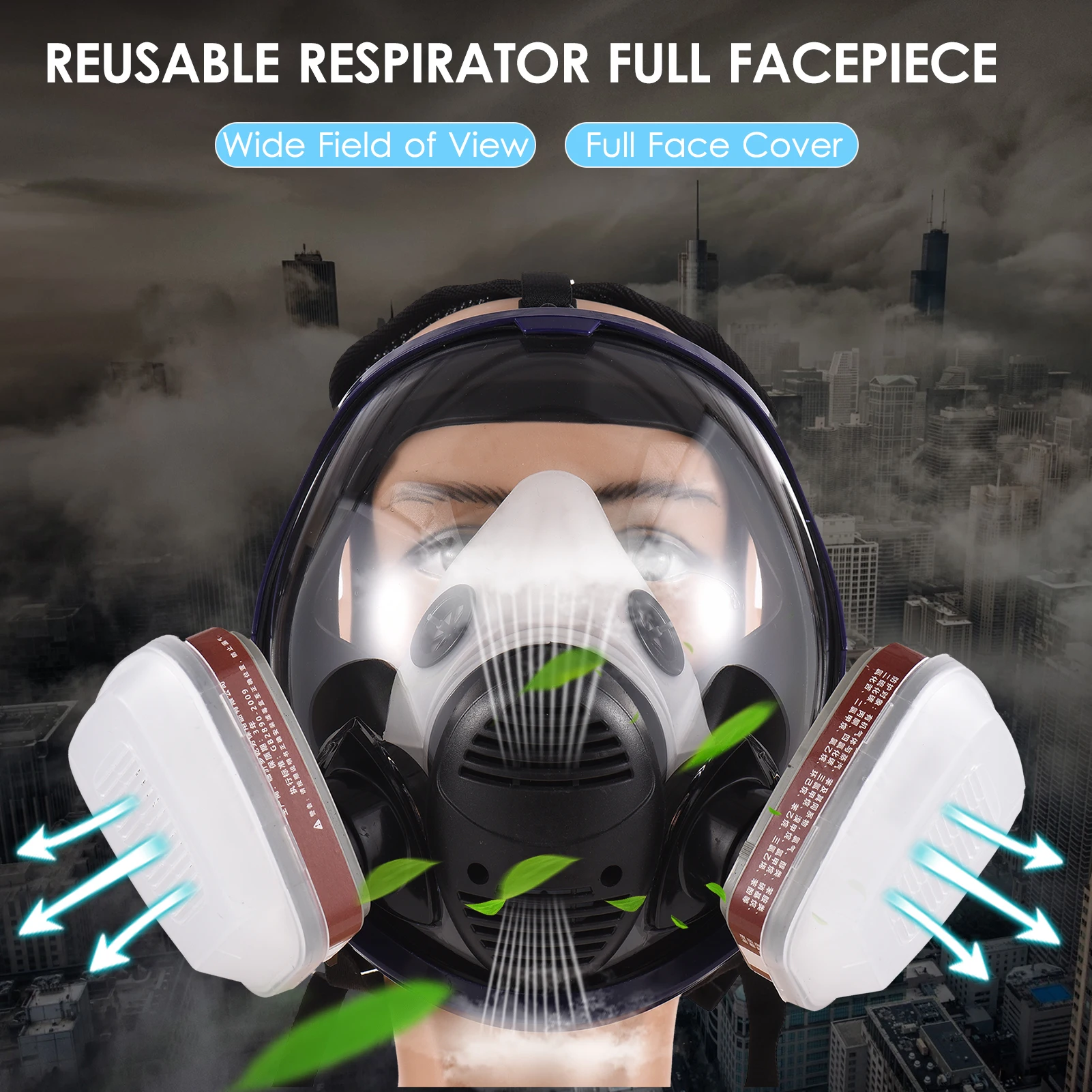 Gases Mask Chemical Sprays Paint Anti-formaldehyde Activated Carbon Mask Silicone Full Face Filters Breathable Safety Full Face