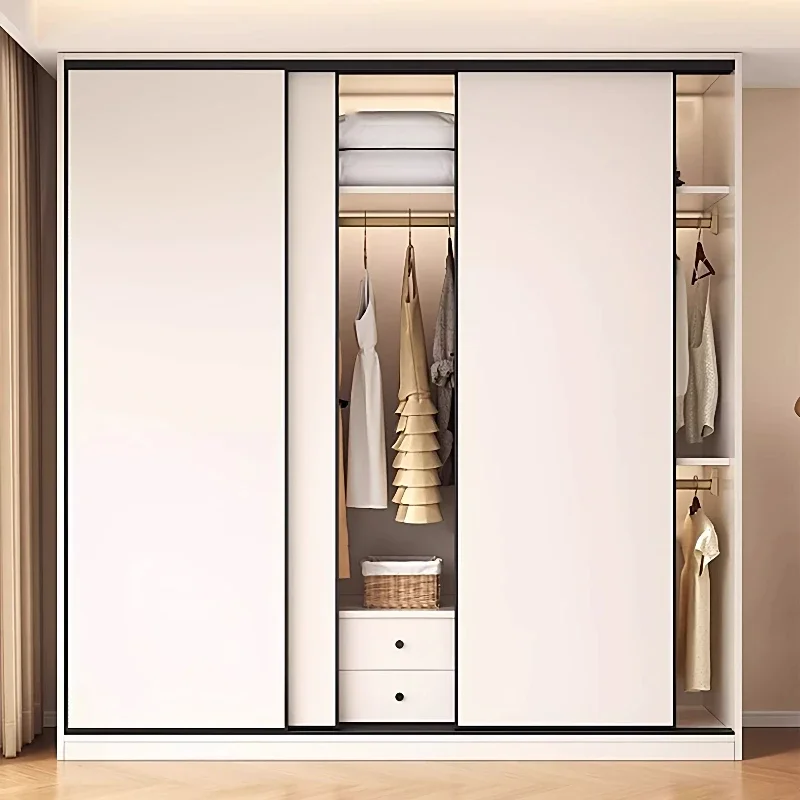 Furniture Modern Simple Luxurious Customized Wardrobe Designer Aluminum Alloy Sliding Door Wardrobe Honeycomb Panel Home Bedroom
