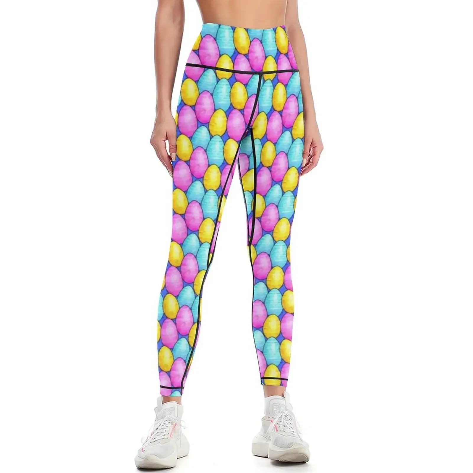

Easter Egg Print 1 Leggings Sports female Women's fitness harem pants Tight fitting woman Womens Leggings