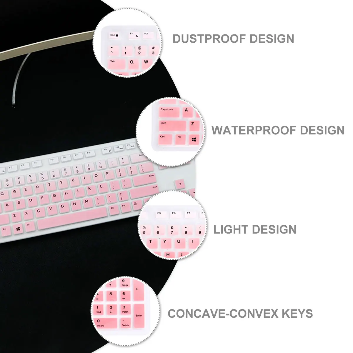 

2Pcs Keyboard Protective Film Easy Clean Silicone Skin for Kb216p Kb216t Wk636 Dirt Resistant Gradient Pink Mint