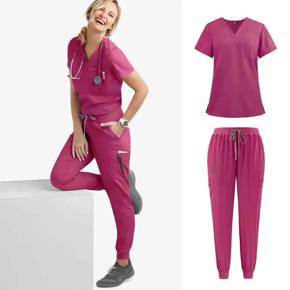 10 cores unissex manga curta faria enfermeira uniforme hospital médico workwear uniformes de cirurgia dentária oral conjuntos de esfoliantes médicos