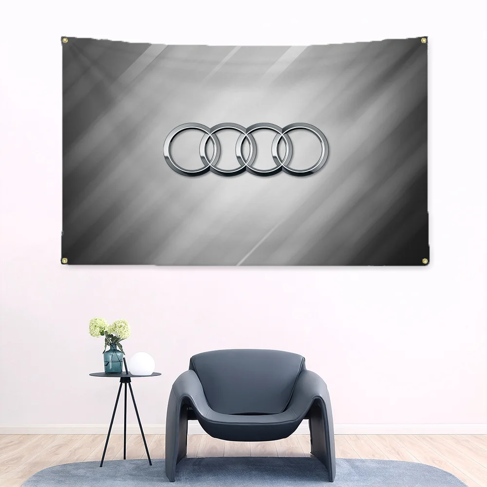 Rastar Co-Brand AUDI Decorative Flags for Rooms Flag Outdoor Decorations Tapestry Banners Wall Decoration Home Decor Items Garag