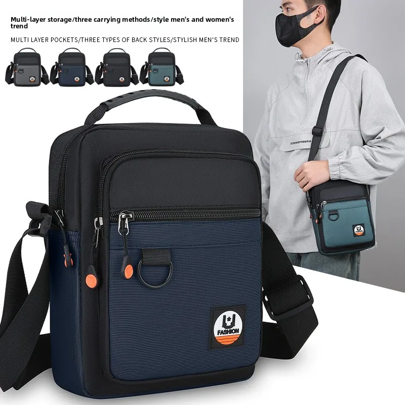 Men's Waterproof Oxford Crossbody Bag - Large Capacity Sports Chest Bag, Durable Wear-resistant Shoulder Bag for Travel