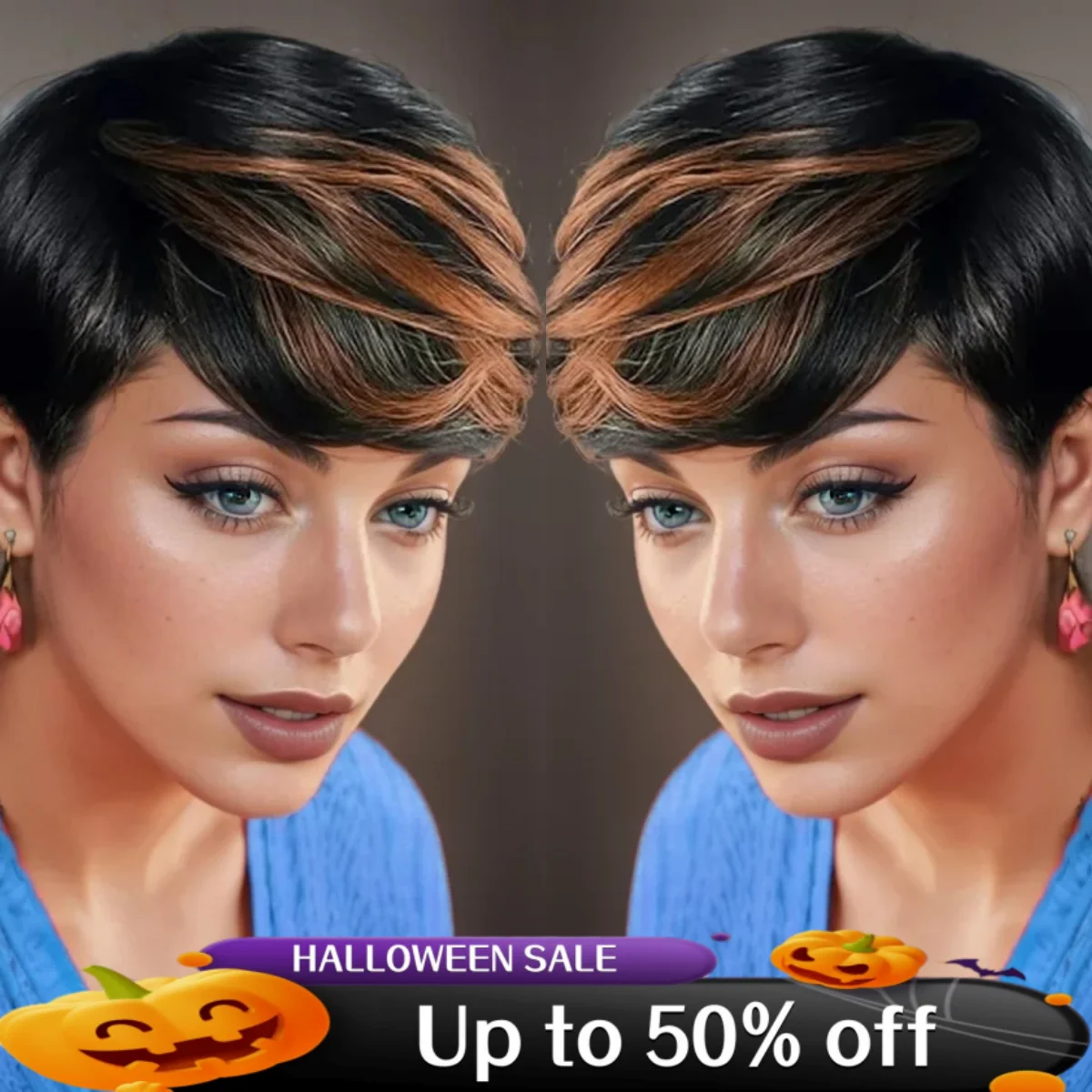 여성용 스트레이트 숏 보브 가발 브라질리언 인모 풀 머신 메이드 가발