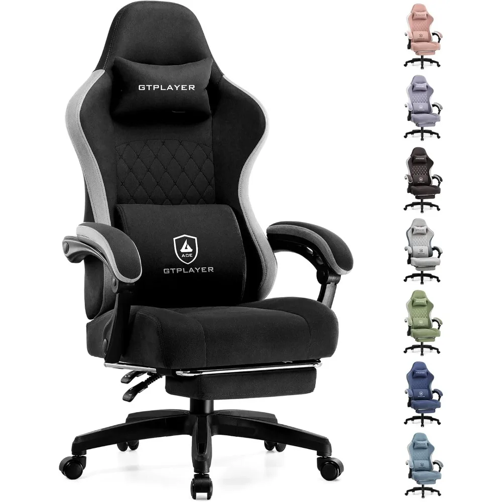 

Gaming Chair, Computer Office Chair with Pocket Spring Cushion, Linkage Armrests and Footrest, High Back Ergonomic Computer Cha