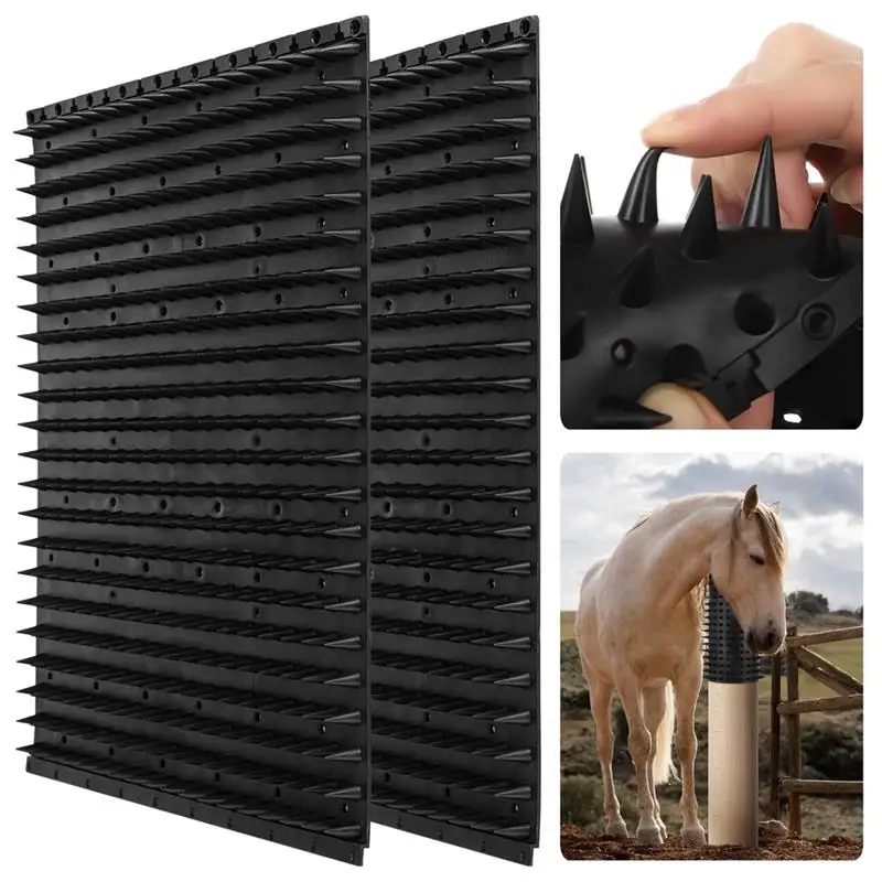 

2Pcs/Set Equine Scratchers Itch Relief Post Pad For Horse Bovine Soft Nylon Cattle Massage Brush Animal Scratching Post Pad