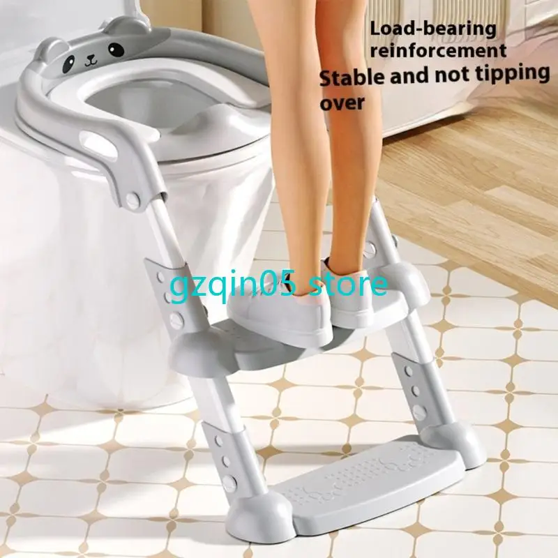 H055 banco higiênico para bebê com altura ajustável, com degraus largos e antiderrapantes, design dobrável, treinador penico