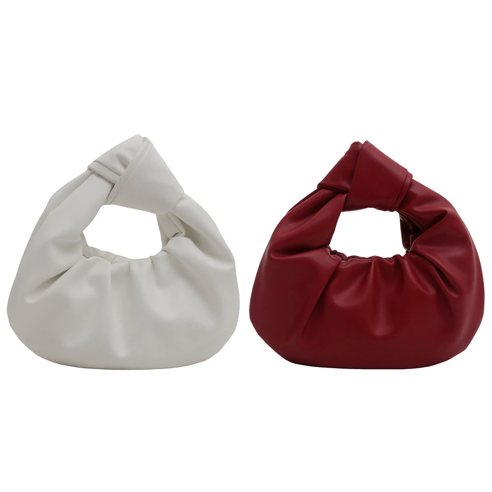 Mini Top-Handle Bags PU Leather Small Shoulder Bags Clutch Handbag Cloud Bag for Women Women