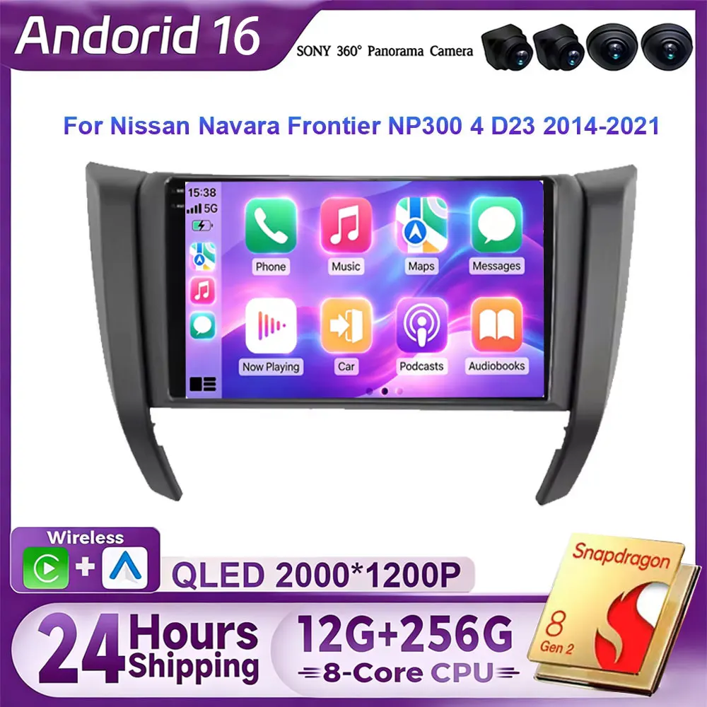 Für Nissan Navara Frontier NP300 4 D23 2014-2021 Android 16 Autoradio Navi GPS Carplay Multimedia-Videoplayer Kein 2-DIN-DVD