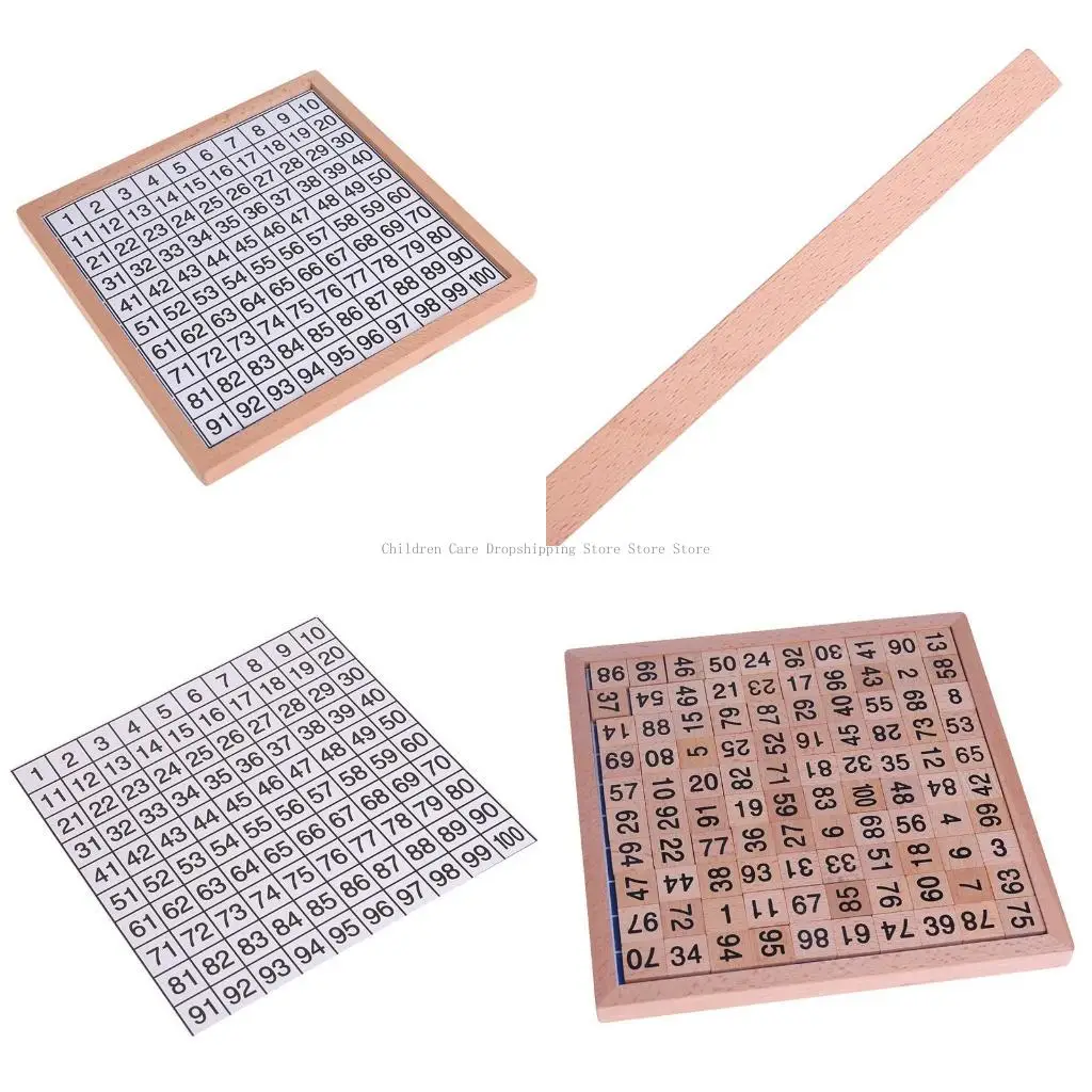 목재 백 보드 수학 1 ~ 100 연속 숫자를 세는 장난감 계산
