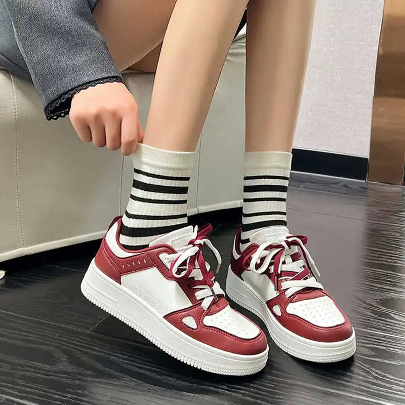 

Женская обувь Harajuku на нескользящей подошве, размер 45, спортивные женские кроссовки Мэри Джейн, модные теннисные ботинки для женщин, высокое качество