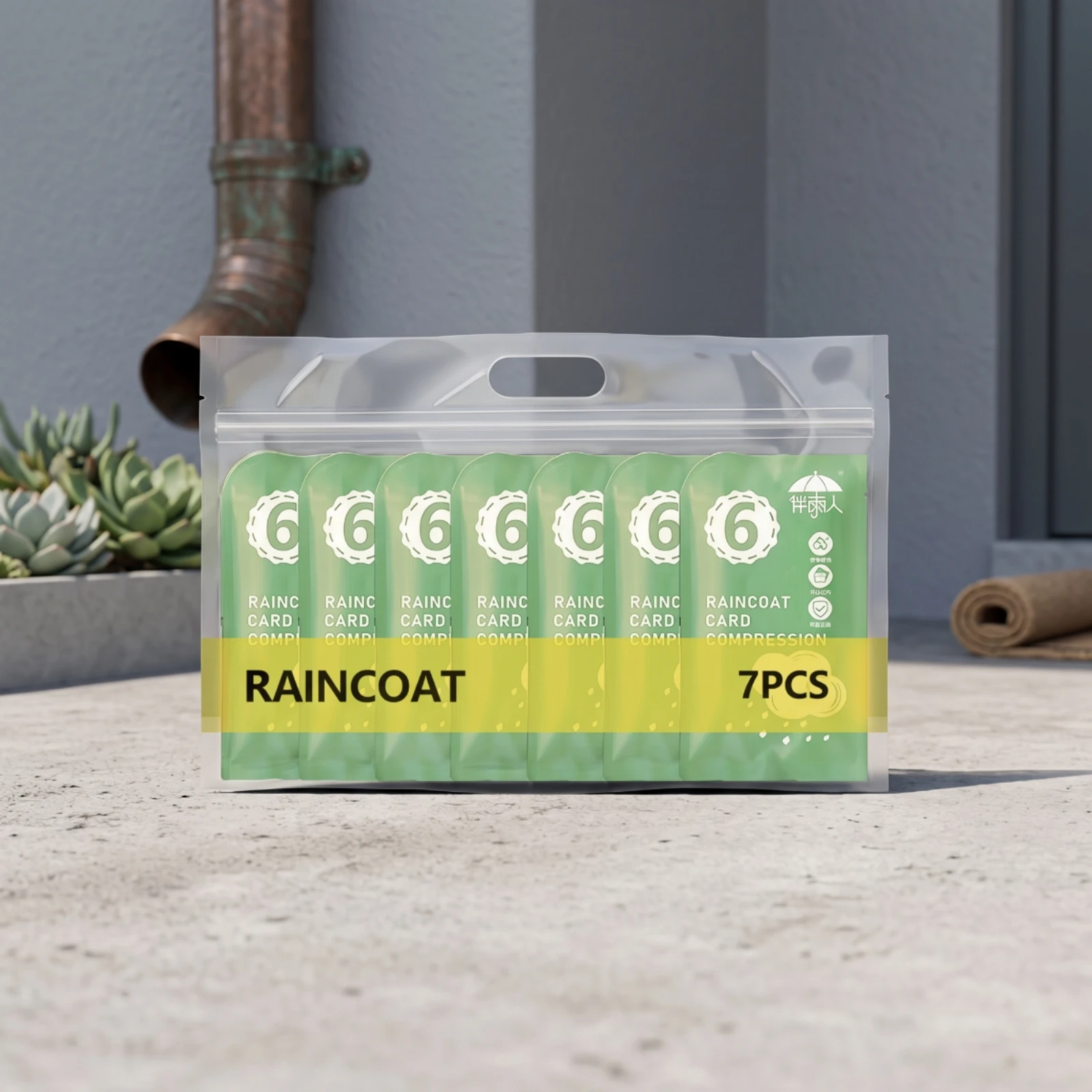 7 Pieces Card-Sized Rain Poncho Compressed Card Raincoat Disposable Raincoat One Size Fits Most Emergency Poncho Universal Fit