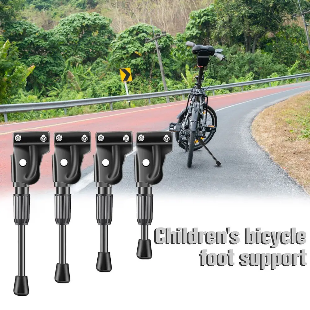 Black Non-Slip Road Bike Side Kickstand Foot Bicycle Kickstand  Bike Kickstand Folding 12 14 16 18 20 22 24 inches