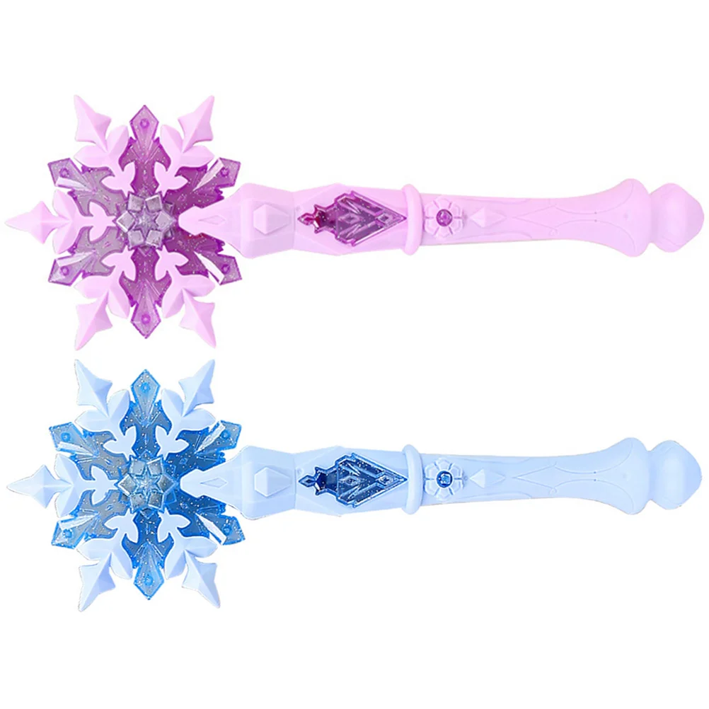 

2 Pcs Snow Girl Birthday Gift Party Toy Scepter Children's Toys Cosplay Prop Fairy Plastic Favors Stage Performance