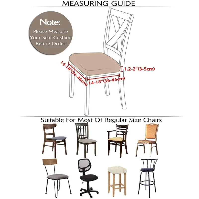Stretch Jacquard Chair Covers for Dining Room Removable Seat Covers Elastic Anti-dirty Upholstered Chair Slipcovers Home Decor