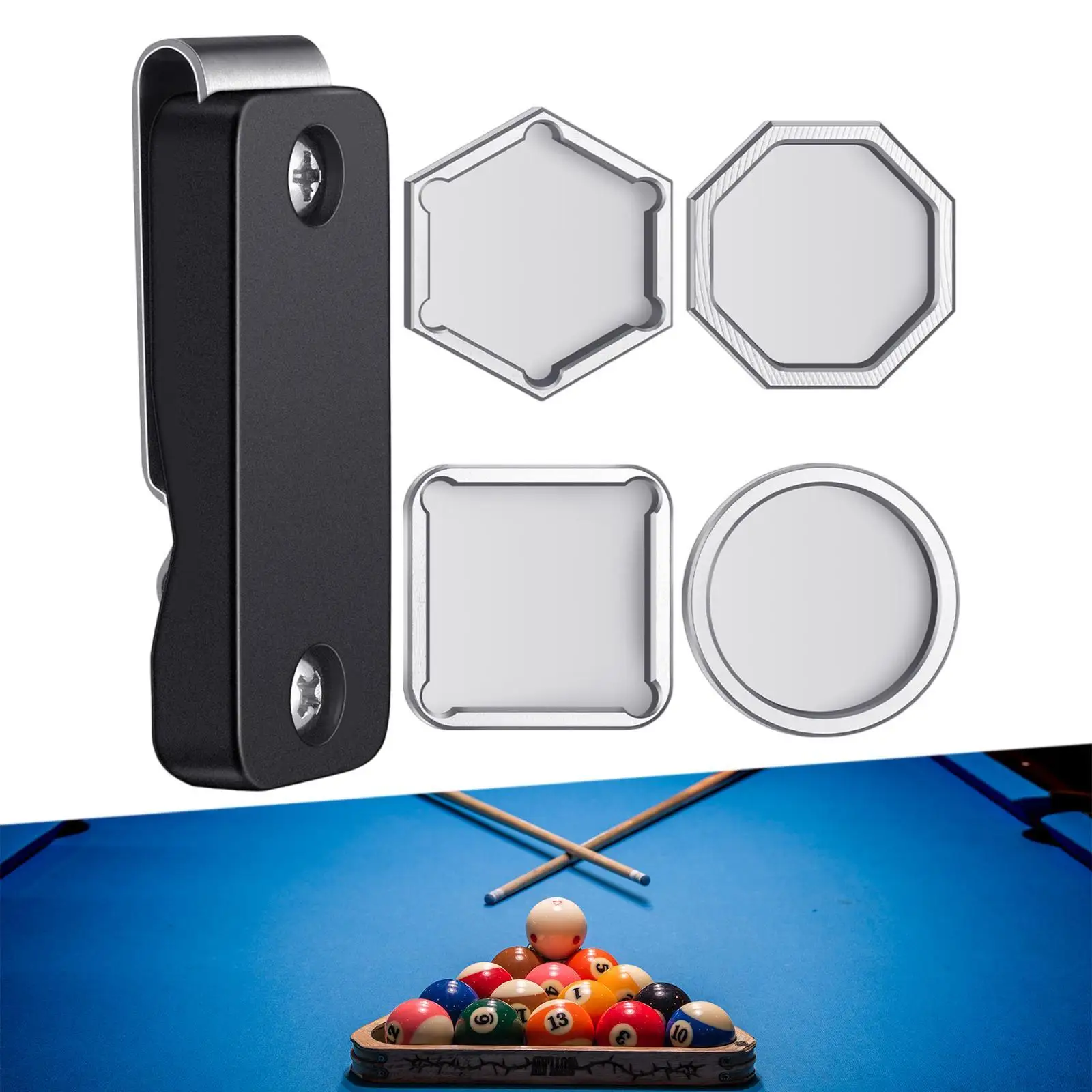 

Держатель для бильярдного мела Компактный футляр для мела для кия Металлический карманный держатель для мела