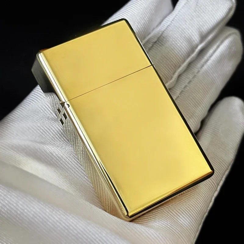 Zorro 538 Narrow Machine Armor Square Head Brass Kerosene Lighter Retro Engraving Pattern Brass Lighter Men's Collection Gift