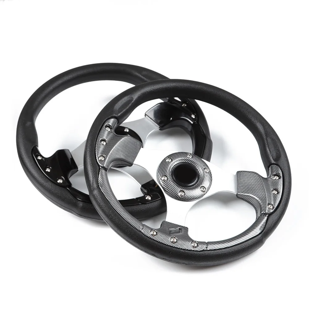 13 Inch 320mm PU PVC Classic Racing Game Drifting Sport Car Vintage Universal Car Refit Steering Wheel Black/Carbon Fibre Styl