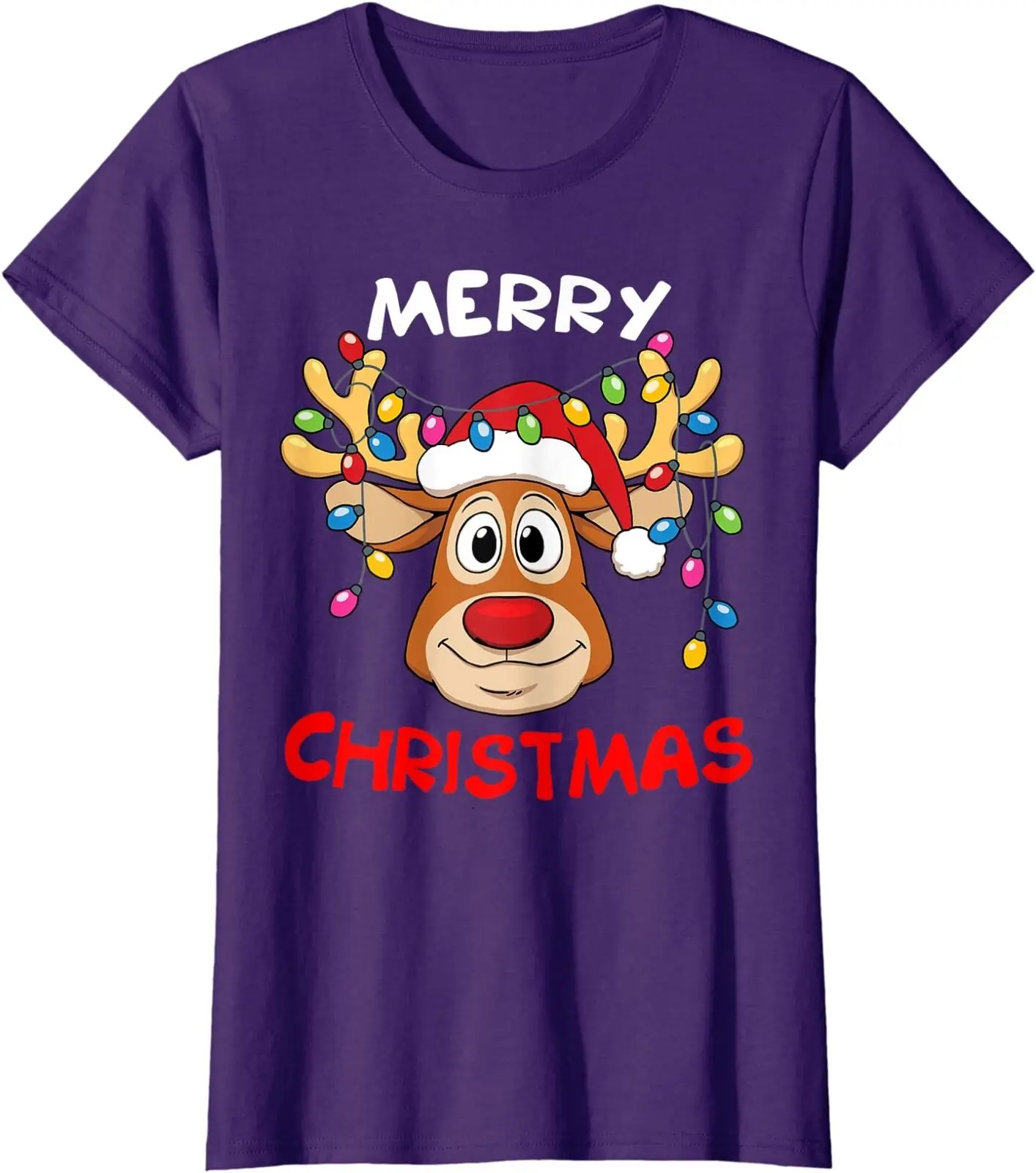 

Funny Reindeer Xmas Family Merry Christmas Gift Ladies' Crewneck T-Shirt