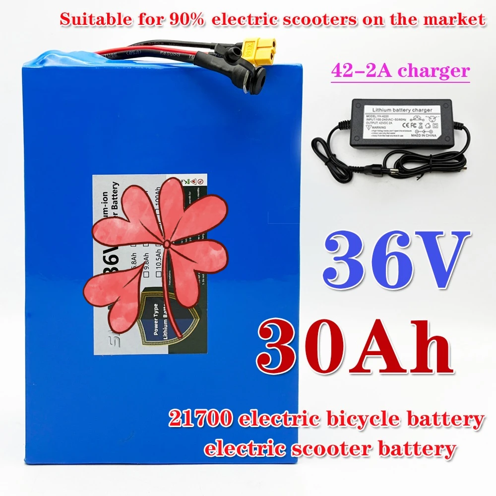 

21700 lithium-ion battery with BMS 10S6P battery pack Suitable for bicycles, wheelchairs, outdoor motorcycles 36V 30000mAh