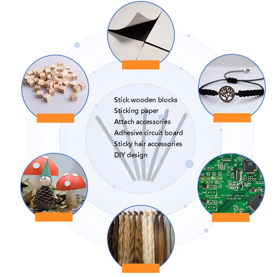 Hot melt adhesive rod, transparent adhesive strip, high viscosity hot melt adhesive rod, EVA hot melt adhesive strip, 7mm