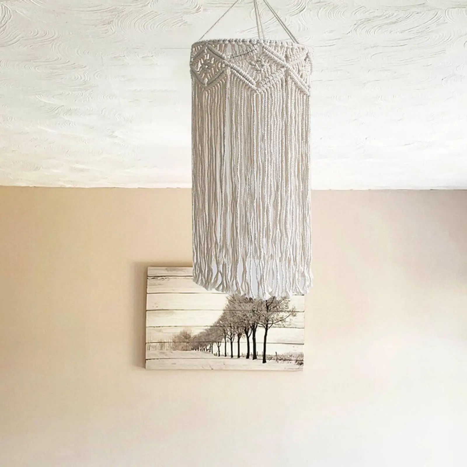 Boho Hanging Macrame Lamp Shade Handmade Multifunctional Ceiling Light Cover