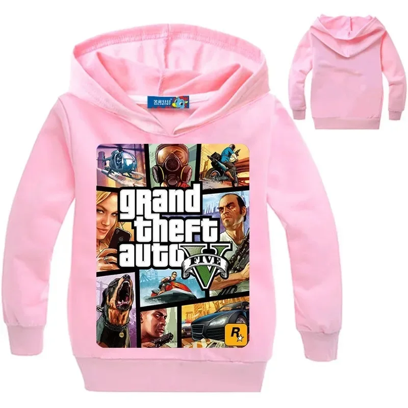 Grand Theft Auto Game GTA 5 Hoodies Kids Casual Hooded Coats Baby Boys Clothes Girls Hoodies and Sweatshirts Children Outerwear